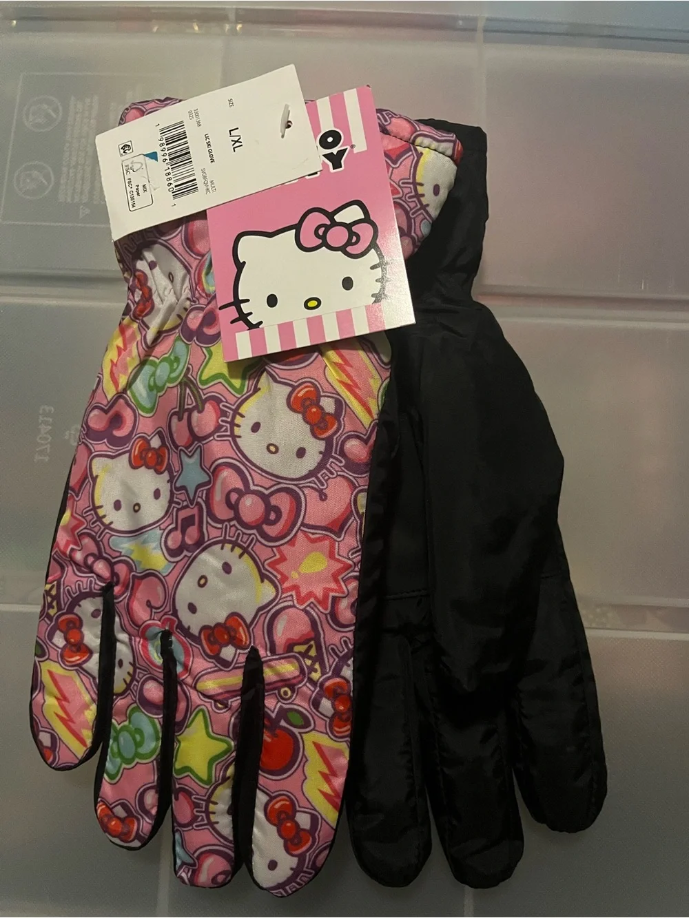 Hello Kitty Kids Pink Patterned Winter Gloves